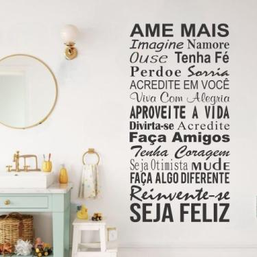 Imagem de adesivo de parede frase ame mais quarto sala decoração - Adesivos Kigr