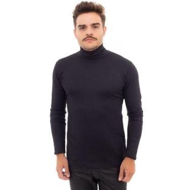 Imagem de Cacharrel Masculina Camiseta Manga Longa Gola Alta Canelada - Execução