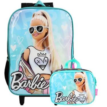 Imagem de Kit Mochila Infantil Rodinhas Com Lancheira Térmica Barbie - Luxcel, E