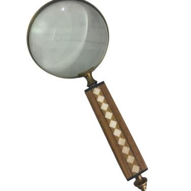 Imagem de Lupa de Aumento Decorativa Estilo Madeira com Detalhes 25cm - Decore F