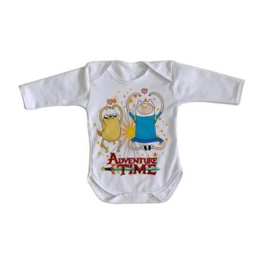 Imagem de body nenê criança roupa bebê manga longa  Adventure Time Jake Finn cor