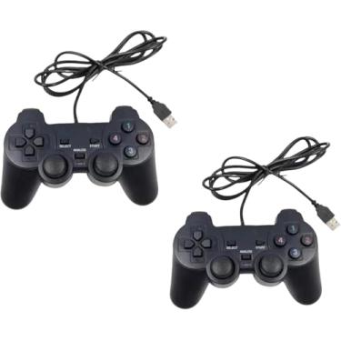 Imagem de Kit com 2 Controles USB para PC, Computador e Notebook - Joystick DualShock Analógico de Alta Precisão conjunto oferece conforto, desempenho e alta durabilidade Premium
