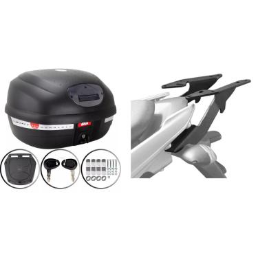 Imagem de Baú Moto 33L Monolock Givi E-33Nt + Bagageiro Scam Bruto Lander 250 2022 2023 2024