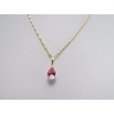 Imagem de Gargantilha Singapura 45cm Colar Ponto De Luz Gota Rosa Ouro 18k 750 -