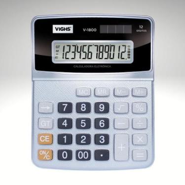 Imagem de Calculadora de Mesa Pequena 12 dígitos V1800 - Vighs