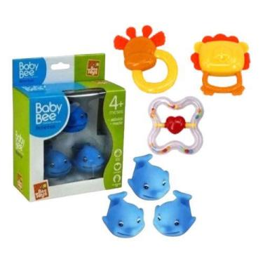 Imagem de Kit Chocalho Mordedor Divertido Para Bebê 6 Pçs 1ª Infância - Baby Bee