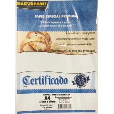Imagem de Papel A4 220G Masterprint matte fosco com 50 folhas