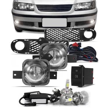 Imagem de Kit Farol de Milha Neblina Gol, Parati e Saveiro G3 1999 até 2005 Botão Painel + Kit SUPER LED