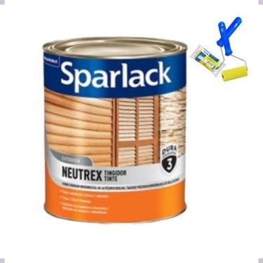 Imagem de Kit Verniz Tingidor Neutrex Castanho Avermelhado 900ml Sparlack + Roli