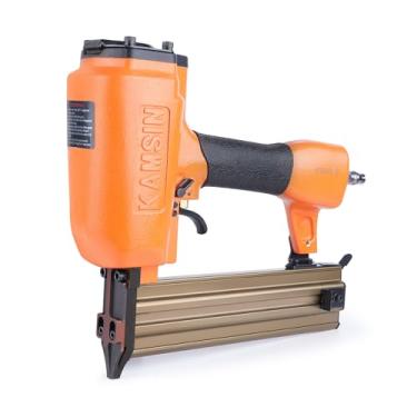 Imagem de Kamsin Pregador pneumático de calibre 16 T50 - 5/20.3 cm - 5.1 cm (15-50 mm), pistola de pregos Air Power, prego de acabamento para projetos de marcenaria, carpintaria, estofamento