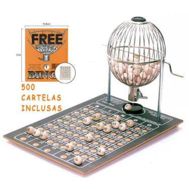 Imagem de Bingo Globo Cromado N2 Completo C/ 500 Cartelas - BingToys