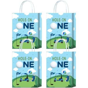 Imagem de Tyndallrays- 16 peças de bolsas de decoração de aniversário Hole in One - decorações de primeiro aniversário de golfe, bolsas de presente de golfe, padrões transparentes, lembrancinhas de festa de go