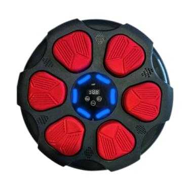 Imagem de Deevoka Música máquina de boxe eletrônico parede alvo iluminado reação alvo boxe treinador almofada de perfuração para esportes sanda, Vermelho Preto Sem Luvas