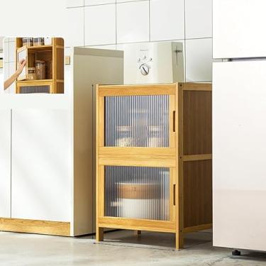 Imagem de Armário de armazenamento de cozinha, armário de despensa, armários independentes, aparador com portas, prateleira de armazenamento de cozinha para temperos, panelas e frigideiras, armário para