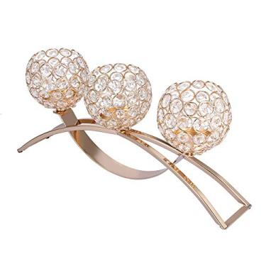 Imagem de Suporte de Vela de Bola de Cristal de Ponte Em Elegante Estilo Europeu Akozon para Jantar Romântico - Perfeito para Decoração de Casa - Pronto para Enviar do Armazém No Exterior