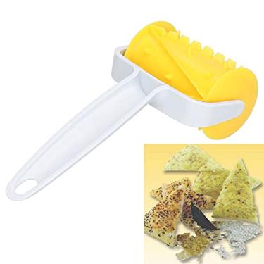 Imagem de Cortador de massa de rolo de treliça, cortador de biscoito com rolos, rolo de massa de ABS inovador, acessório de treliça para biscoitos, torta de biscoito (pão de biscoito triangular)