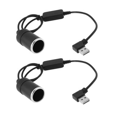 Imagem de The Lord of the Tools 2 adaptadores USB para acendedor de cigarro, ângulo reto, 5 V, USB A macho para 12 V, cabo adaptador conversor de isqueiro de carro para GPS de 60 cm
