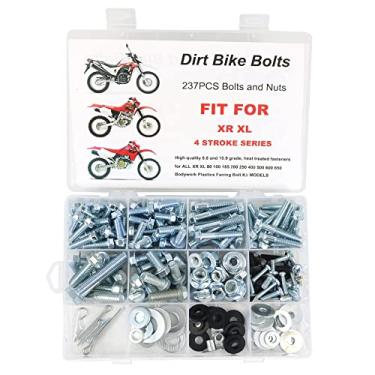 Imagem de Xitomer Kit de parafusos de exaustão de estrutura de motor de plástico, 237 peças, adequado para XR XL XR80 XR100 XR185 XR200 XR250 XR400 XR500 XR600 XR650, conjuntos completos de parafusos de carenagem