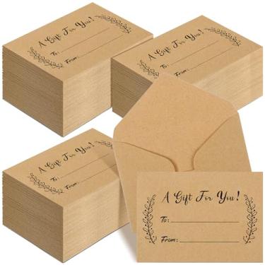 Imagem de Gueevin 600 pçs mini envelopes de cartão de presente de Natal mangas de cartão de presente de feriado laço vermelho suporte de presente pequenos envelopes a granel para presentes de correspondência escritório casamento festa de aniversário, 9,4 x 6,8 cm (papel kraft)