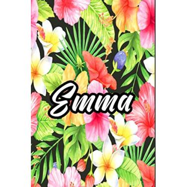 Imagem de Emma: Carnet de notes fleurs Prénom personnalisé Emma Cadeau d'anniversaire,Saint Valentin pour femme, maman, sœur, copine, fille, amie,Design ... Agenda Bullet Journal, 120 pages lignées