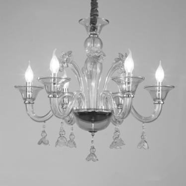 Imagem de Lâmpada Pendente Contemporânea Europeia Luxo Vela LED Sala de Estar Restaurante Quarto Villa Hotel Escadaria Candelabro (A C 6 luzes)