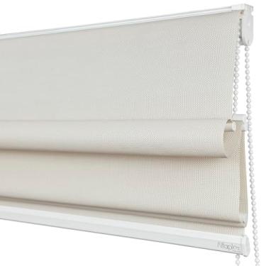 Imagem de Cortina Romana Tela Solar 3% 1,65 (lar) x 1,10 (alt) (Bege - Acabamento Branco)