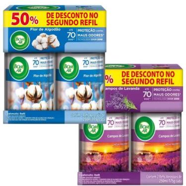 Imagem de 2 refis 250ml odorizador de ambiente bom ar automático 
