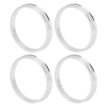 Imagem de INFINAUTO Anéis centralizados no cubo da roda do carro OD 70,1 mm para ID 63,4 mm Eixo central de rodas com absorção de choque Hubrings liga de alumínio tom prateado durável