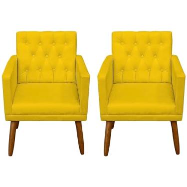 Imagem de Jogo 2 Poltronas Confortável Para Sala Pequena MOBLAN decor (AMARELO)