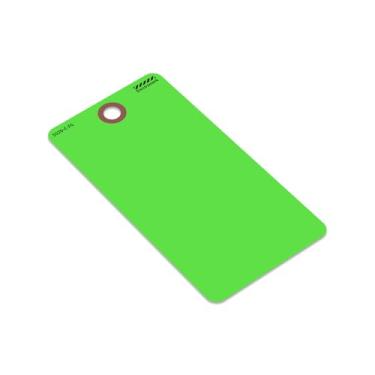 Imagem de SmartSign Pacote com 25 etiquetas verdes fluorescentes em branco com patch de fibra reforçada, 7,6 cm x 14,6 cm, cartolina de 13 pontos, dupla face, etiquetas escritas para inventário, envio, ativo,