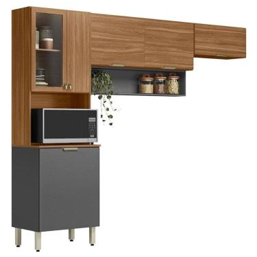 Imagem de Kit para Cozinha Compacta Alba Amêndola Grafito Prime TX - Demóbile