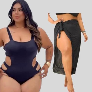 Imagem de Kit 2 Maiô Plus Size Feminino Engana Mamãe Saida De Praia pareo - rv m