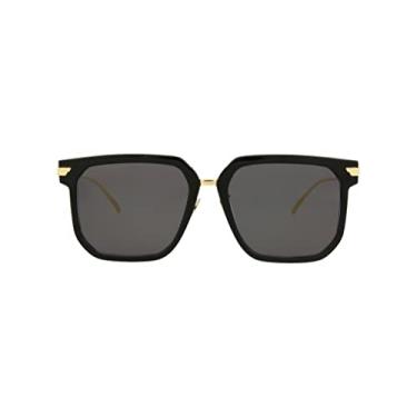 Imagem de Bottega Veneta Óculos de sol femininos quadrados Combi, Shiny Black Gold, One Size