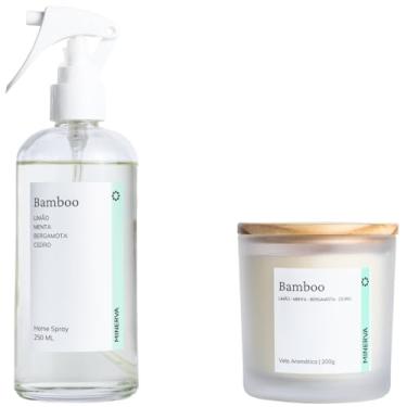 Imagem de MINERVA - Kit Combo Vela Aromática 200g e Home Spray Aromatizador de Ambientes 250ml (Bamboo)