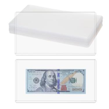 Imagem de ONLYKXY Protetor de tela de plástico transparente para exibição de notas de dólar com bolso organizador de dinheiro Álbum de moedas para colecionar cédulas, guardar envelopes, caixas para cartões,