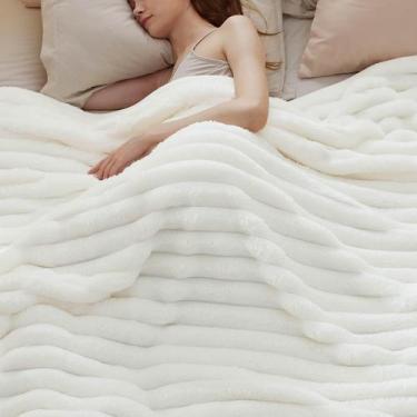 Imagem de Cobertor Bedsure King Size - Super Macio e Acolhedor de Fleece Branco