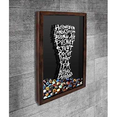 Imagem de Quadro Porta Tampinhas Tipos de Cerveja Tulipa - Quadro Novo, 37x52, M