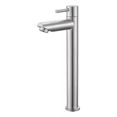 Imagem de Torneira Lavatório Inox Aço Escovado Bica Alta - Creatore Metais