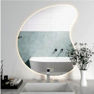 Imagem de Espelho Led neutro 4000k Orgânico Com Luz Iluminação atrás Bo