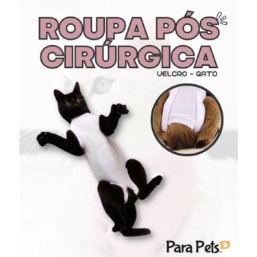 Imagem de Roupa Pos Cirurgica Com tiras autocolantes Gato Fêmea Castração Cat - 