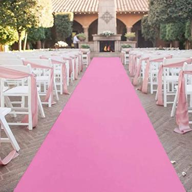 Imagem de Tapete rosa para corredor externo VIP porta entrada acessório de festa de aniversário 140gsm espessura para decoração de cerimônia de casamento