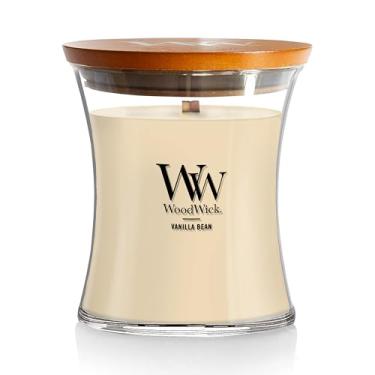 Imagem de WoodWick Vela de ampulheta média, aroma de baunilha, mistura de soja premium, racha ao queimar, 275 g, perfeita para presentear