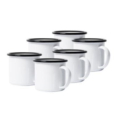 Imagem de Kit 6 Canecas De Alumínio Retro Vintage Esmaltada Para Sublimação 235m