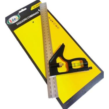 Imagem de Esquadro Combinado 300Mm 12 Polegadas Com Nível Carpinteiro - Idea