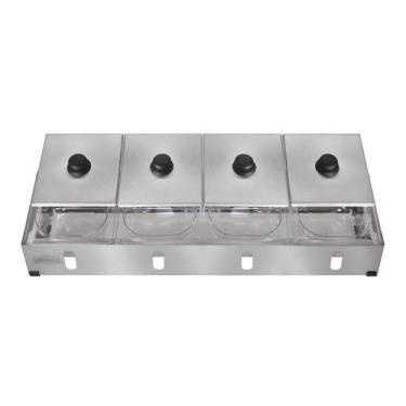 Imagem de Condimentadora Pizzarola Profissional 4 Cubas Parede Bancada G28 - Ais