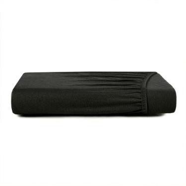 Imagem de Lençol com Elástico Casal Altenburg Malha Fio Penteado Preto Primitivo