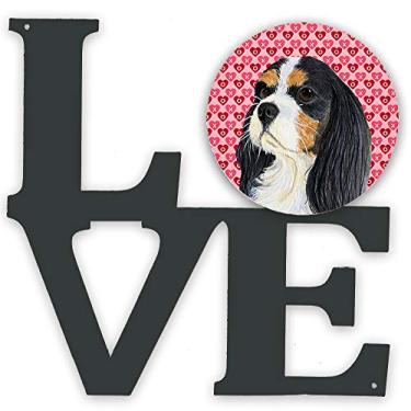 Imagem de Caroline's Treasures LH9144WALV Cavalier Spaniel Hearts Love and Valentine's Day Portrait Metal Wall Artwork Love, 30 x 30 cm, multicolorido