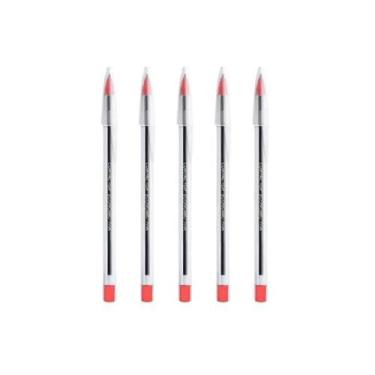 Imagem de Kit 5 Caneta Ponta Fina 0.7mm Compactor Economic, 5 Vermelha