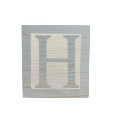 Imagem de Cubo Branco Letra Azul Bebê com Aplique Festa Chá de Bebê Decoração 8x