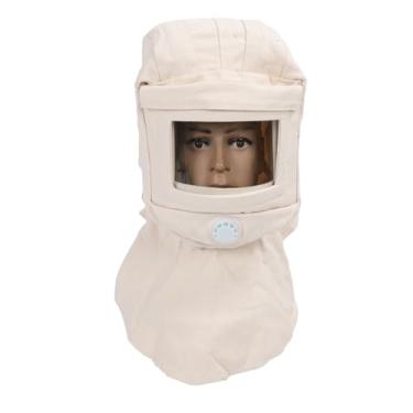 Imagem de Capas de Capuz de Explosão de Areia, Tampas de Xale Máscaras de Jateamento de Areia Máscaras de Ferramentas de Areia de Areia de Poeira, Capa de Face de Areia à Prova de de